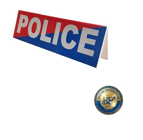 Police Name Plate For Car Red And Blue