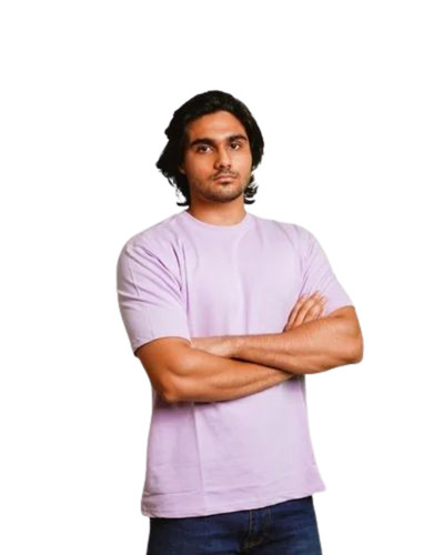 Purple Men Cotton Round Neck T Shirts