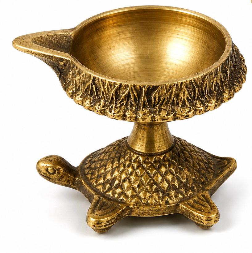 2 Inch Brass Vastu Deep - Color: Golden