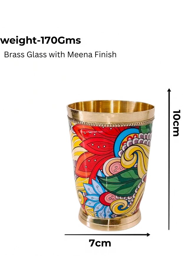 Brass Meena Work Glass