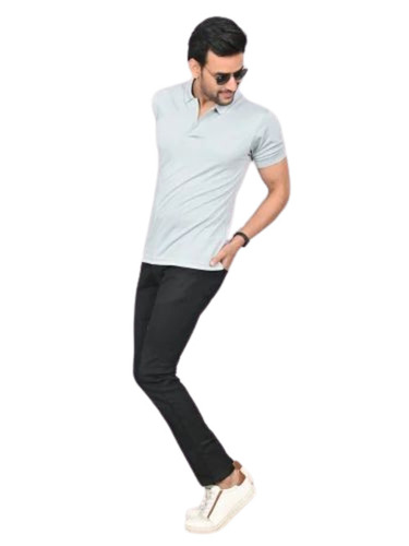 Men Polyester Plain T Shirt