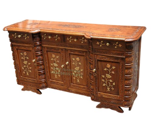 Teak Wood Antique Storage Cabinet - Assembly: No Assembly Required