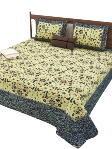 Washable King Size Cotton Printed Bed Sheet 