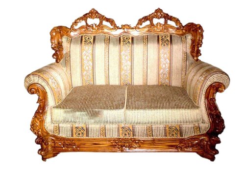 2 Seater Maharaja Teak Wood Sofa - Color: Walnut
