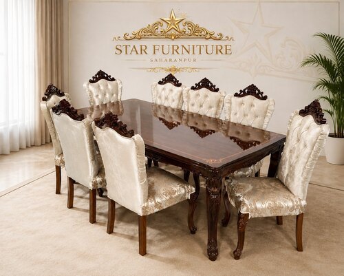 8 Seater Teak Wood Rectangular Dining Table Set - Application: Home Use