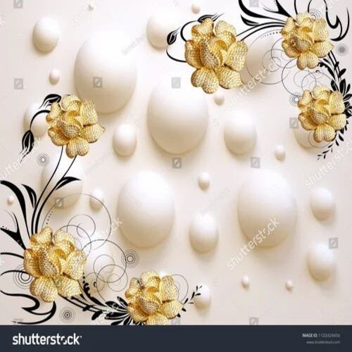 Golden Flower 3d Wallpaper