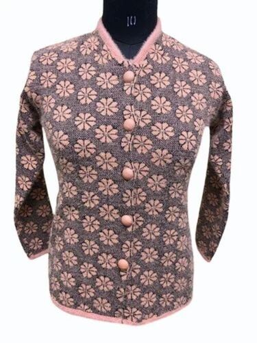 Ladies Printed Woolen Cardigan