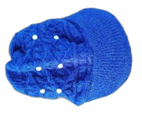 Ladies Woolen Blue Cap