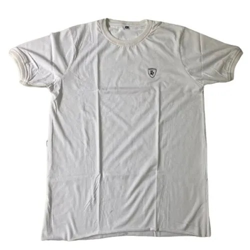 Mens White Cotton Sports T Shirt