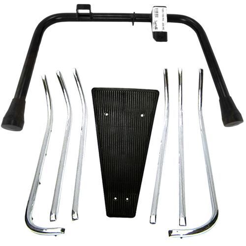 Scooter Floor Runner & Center Stand Assembly - Color: Silver