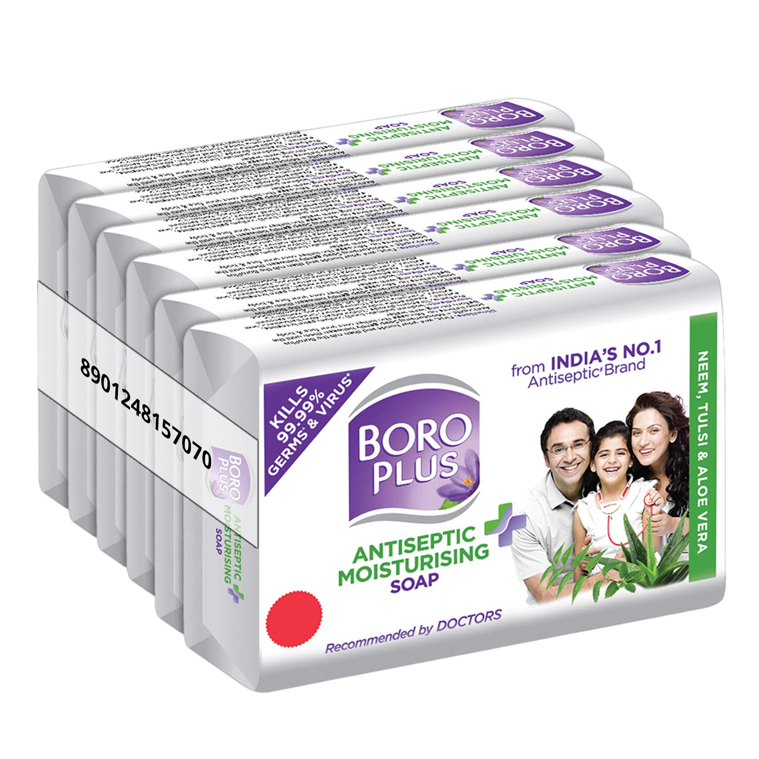 Boroplus Antiseptic Moisturising Soap (6U X 125Gms) - Color: White