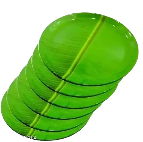 Green Color Plastic Dinner Plates