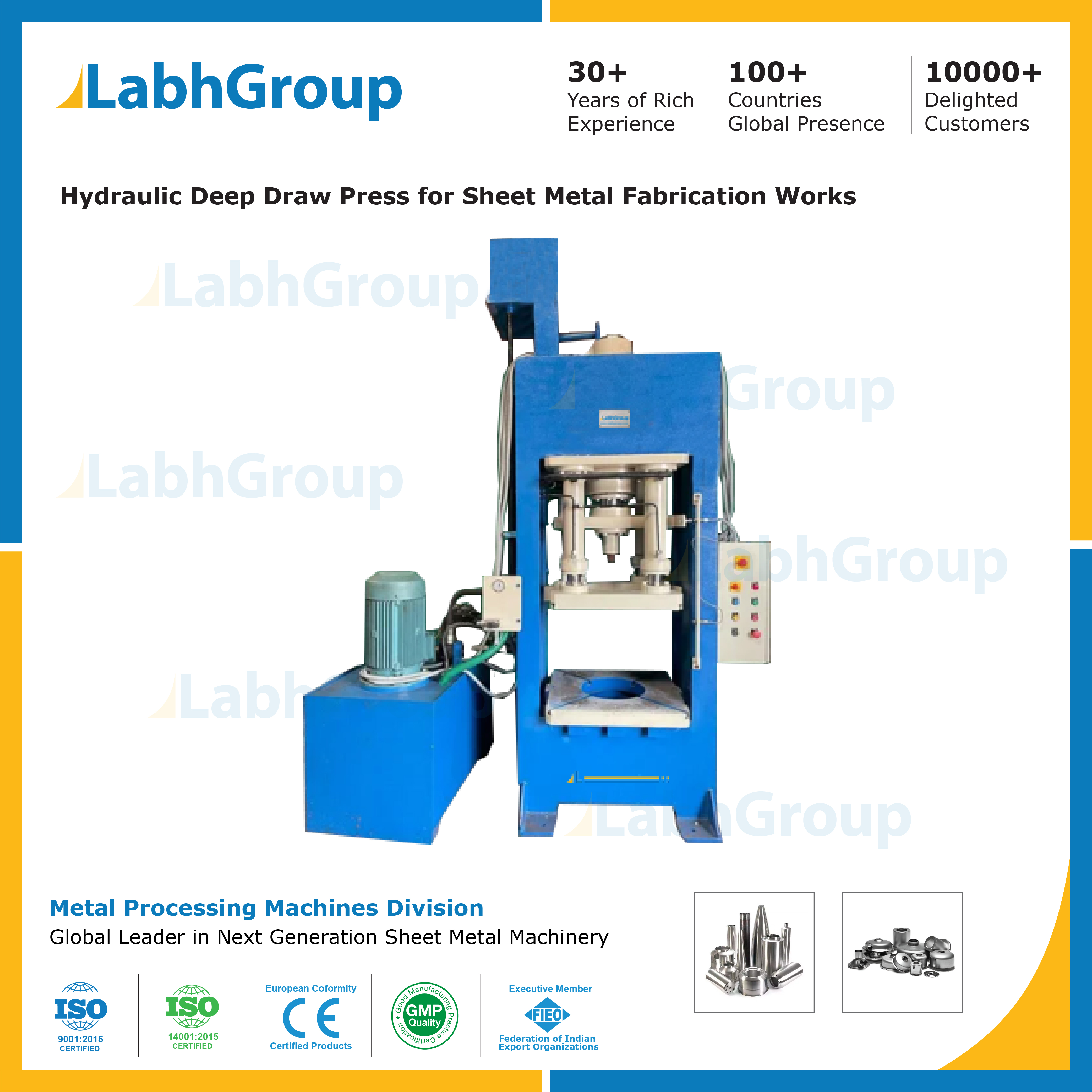 Hydraulic Deep Drawing Press For Sheet Metal Works - Color: Blue