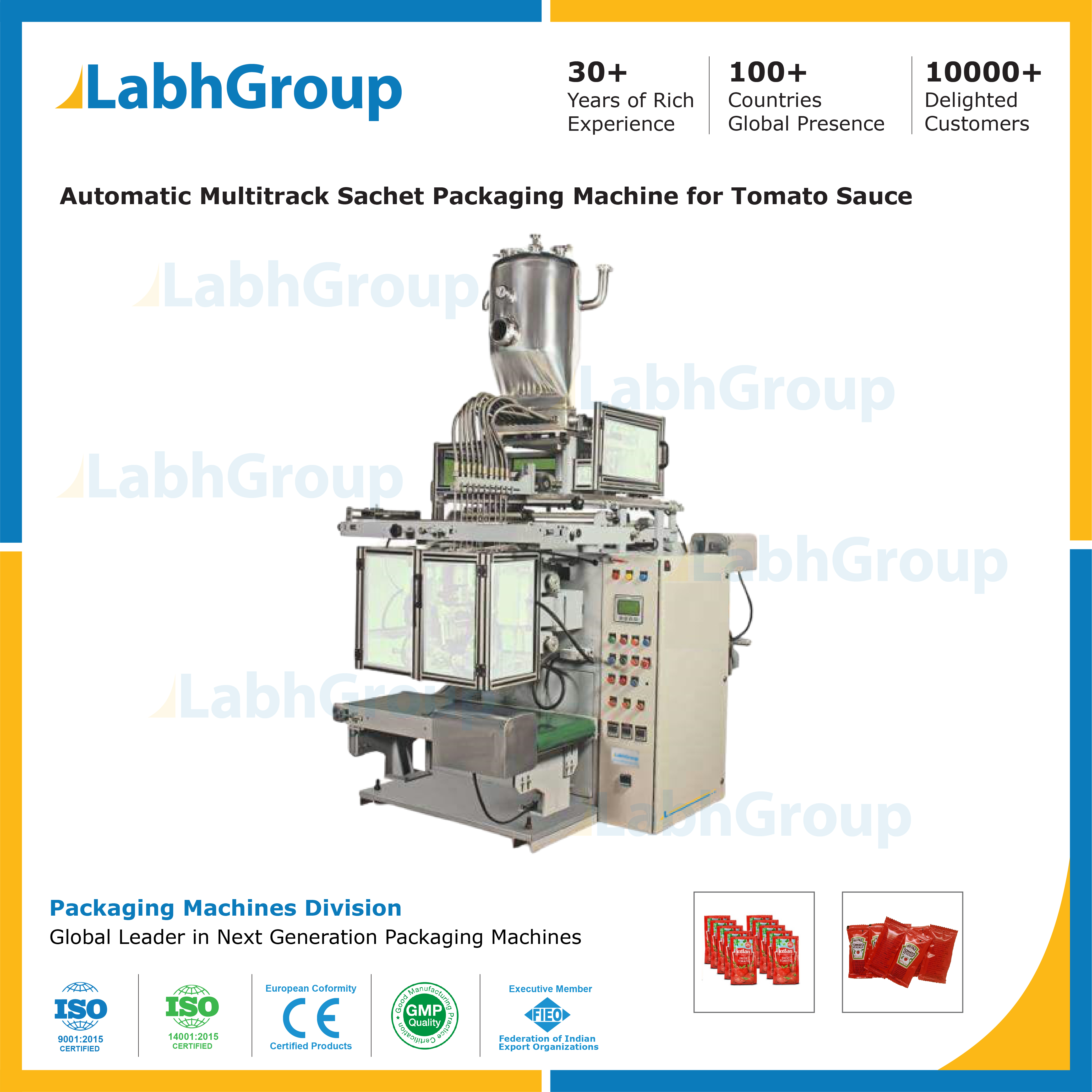 Multitrack Tomato Sauce Ketchup Sachet Packing Machine - Production Output: 600 Pieces/Minute