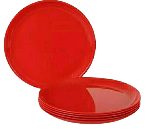 Red Color Plastic Dinner Plates