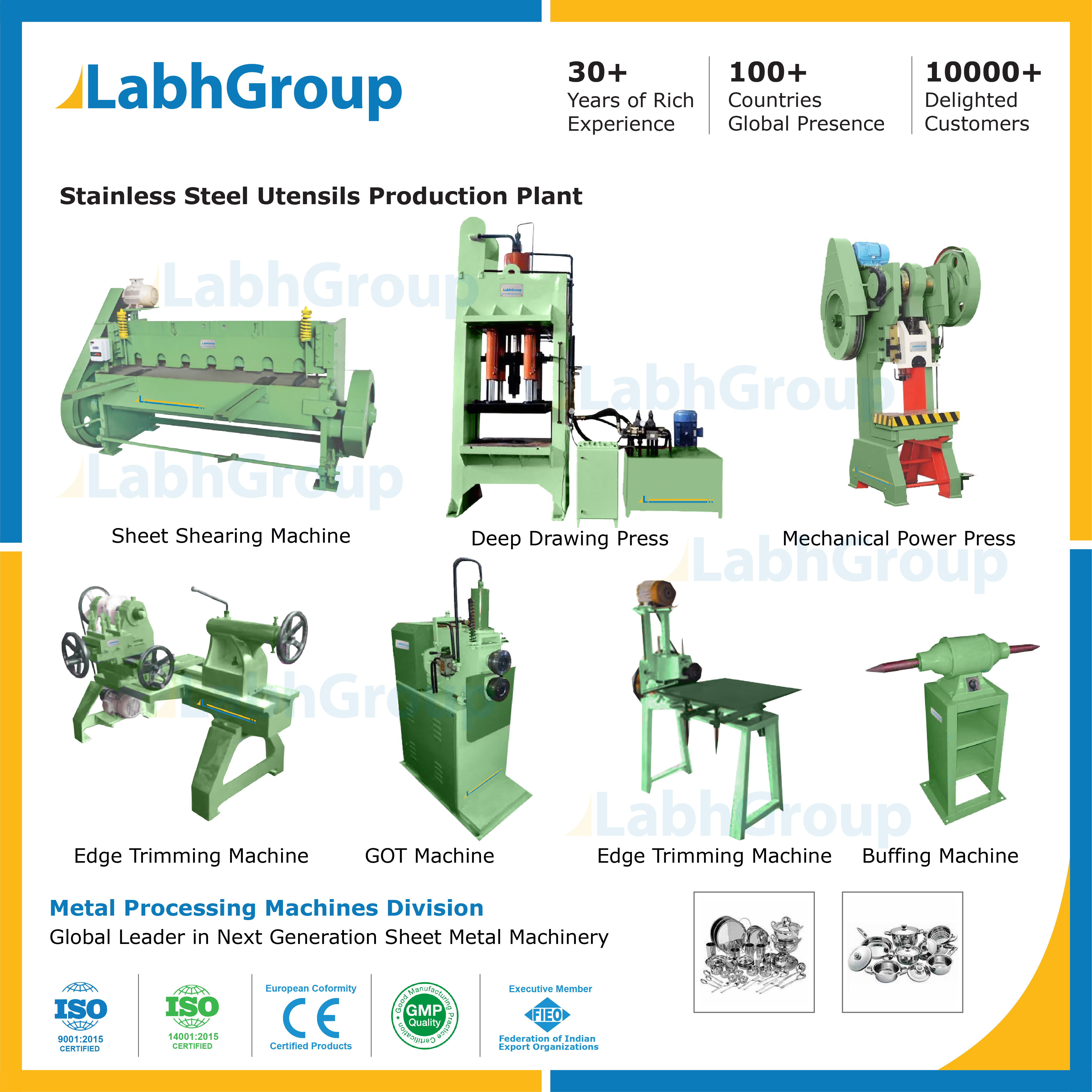 Stainless Steel Cookware Making Plant Manufacturing Machines