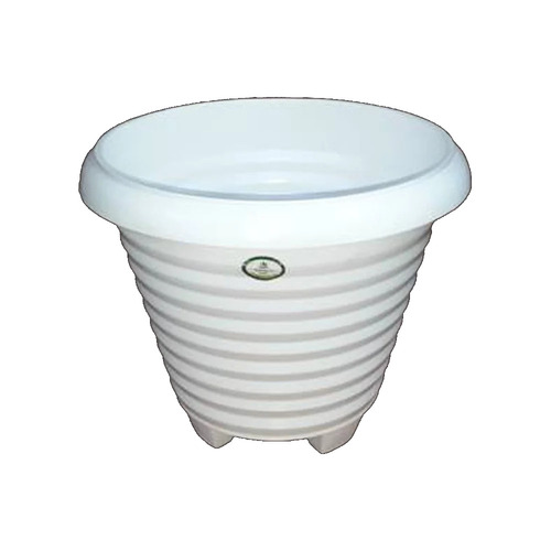 12 Inch White Plastic Flower Pot