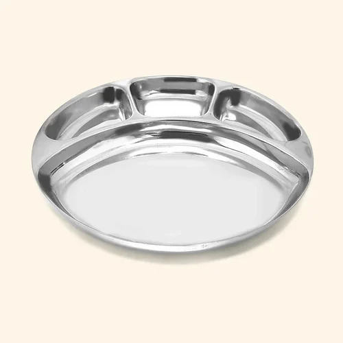 4 Compartment Stainless Steel Dinner Plate