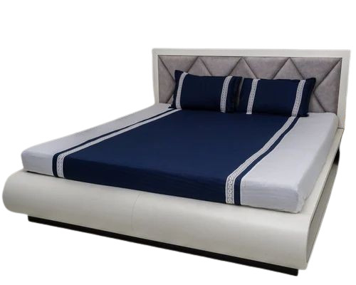 Blue And White Color Double Bed Sheet