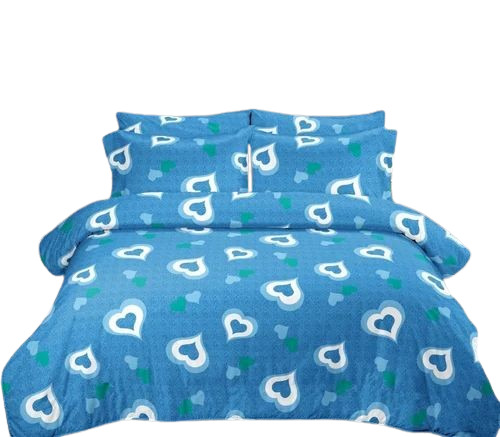 Blue Printed Double Bed Sheet