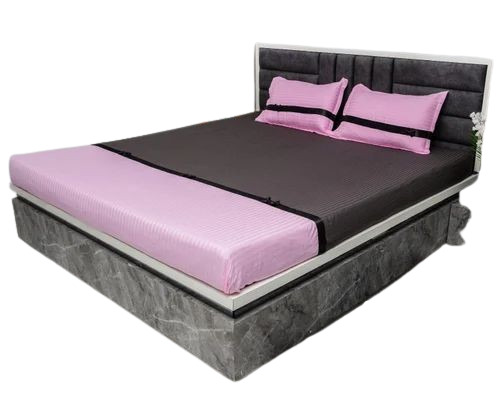 Dark Brown & Pink Color Double Bed Sheet