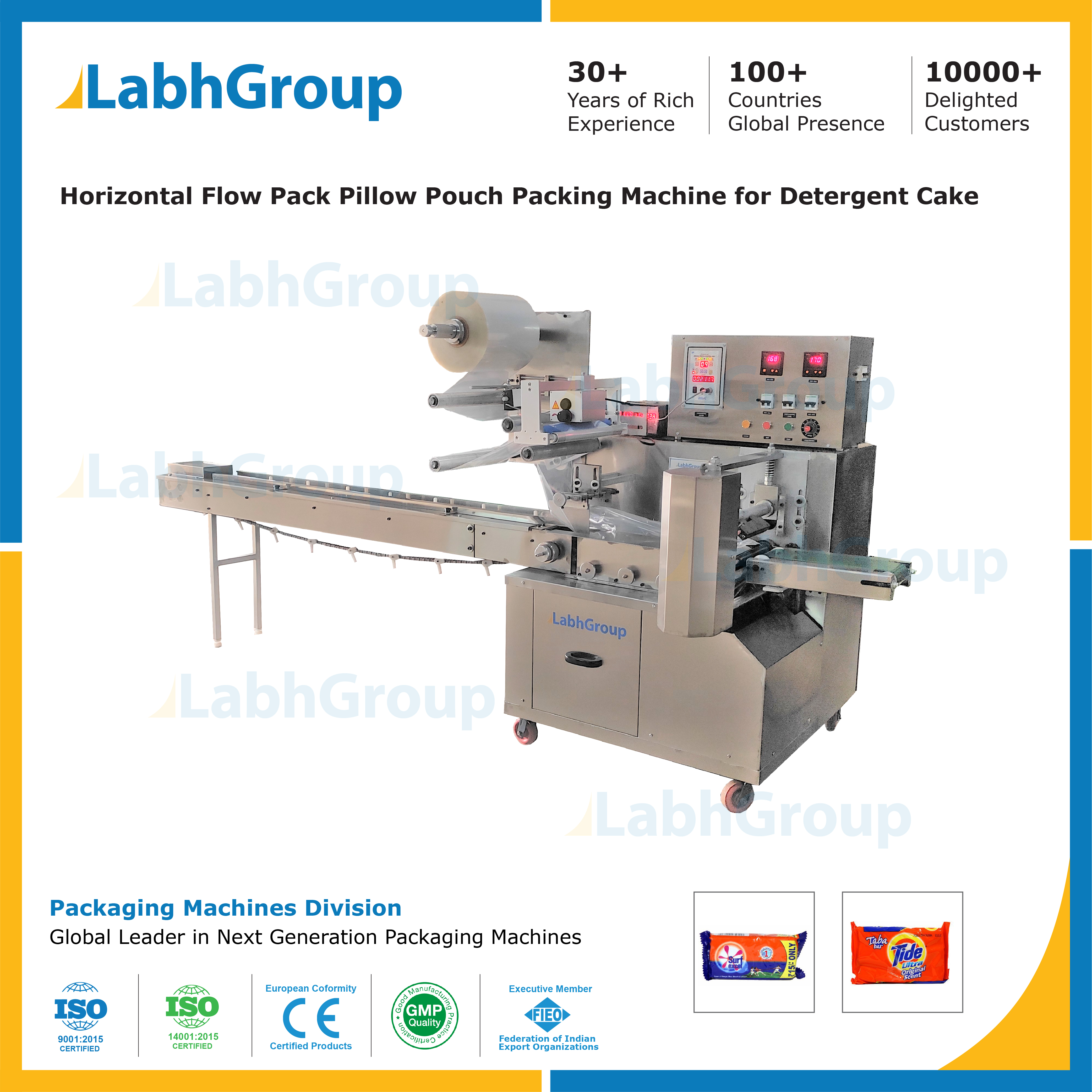 Detergent Cake Horizontal Pillow Pouch Packing Machine