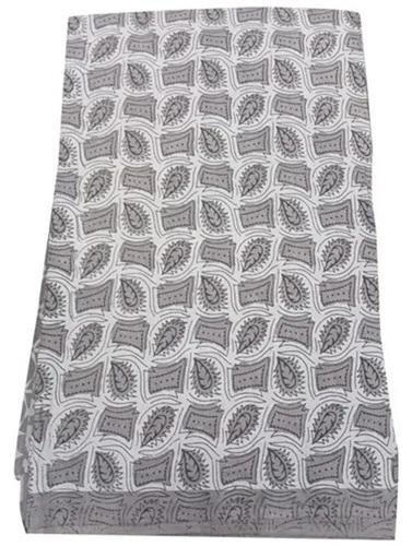 Grey Dabu Print Kurti Fabric