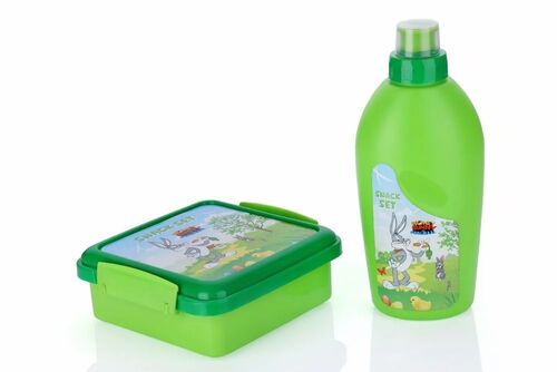 Plastic Lunch Box With Bottle