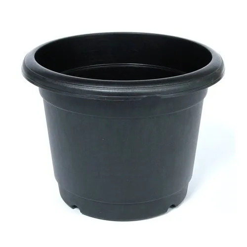 Round Plastic Black Flower Pots
