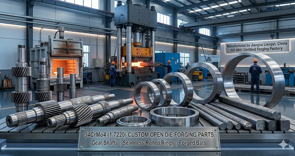 34Crmo4 W.Nr. 1.7220 Cr Mo Quench And Temper Steel Forgings For Shafts Axles Gears And Couplings Shafts Gears And Bars Jiangsu Liangyi - Color: Silver