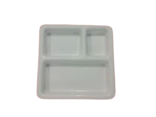 Acrylic 3 Compartment Square Plate