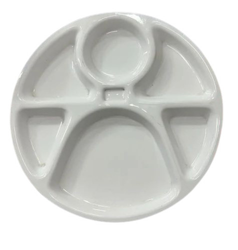 Acrylic 6 Compartment Round Plate
