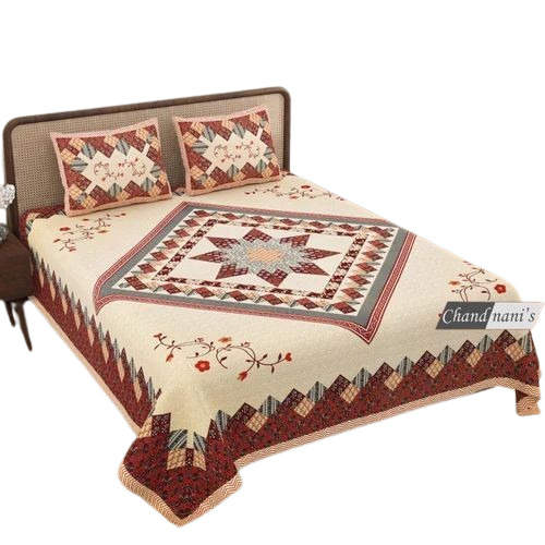 Cotton Traditional Print Double Bed Sheet Set