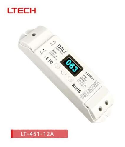 LTECH LT-451-12A DALI LED Dimming Driver OLED Display 0-144-288W 0-12A 12-24Vdc PWM Digital Controller