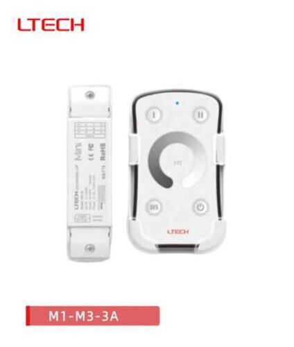 LTECH M1+M3-3A Mini LED Dimming Controller Set 433MHz RF Touch Remote 12V-24V 3CH Receiver for Single Color LED Strip Lights