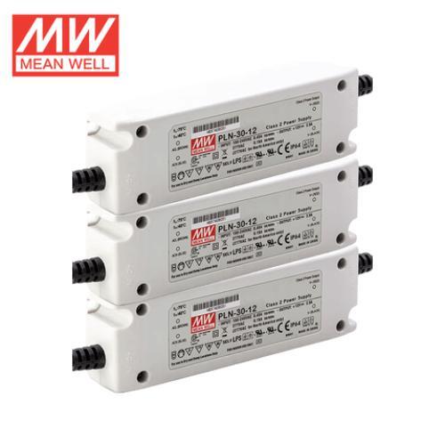 Mean Well PLN-30 Series 30W AC DC Switching Power Supply IP64 Rated Single Output for LED Lighting with 9V 48V Voltages