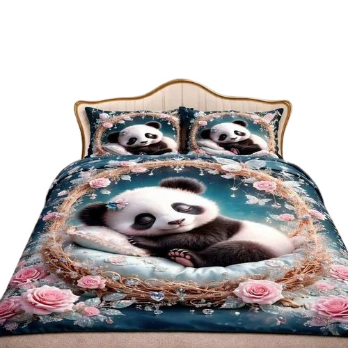 Multicolor Glace Cotton Double Bed Sheet