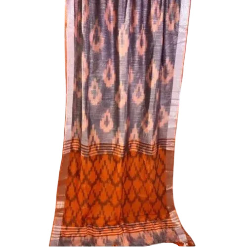 Multicolor Printed Pure Cotton Ikat Saree