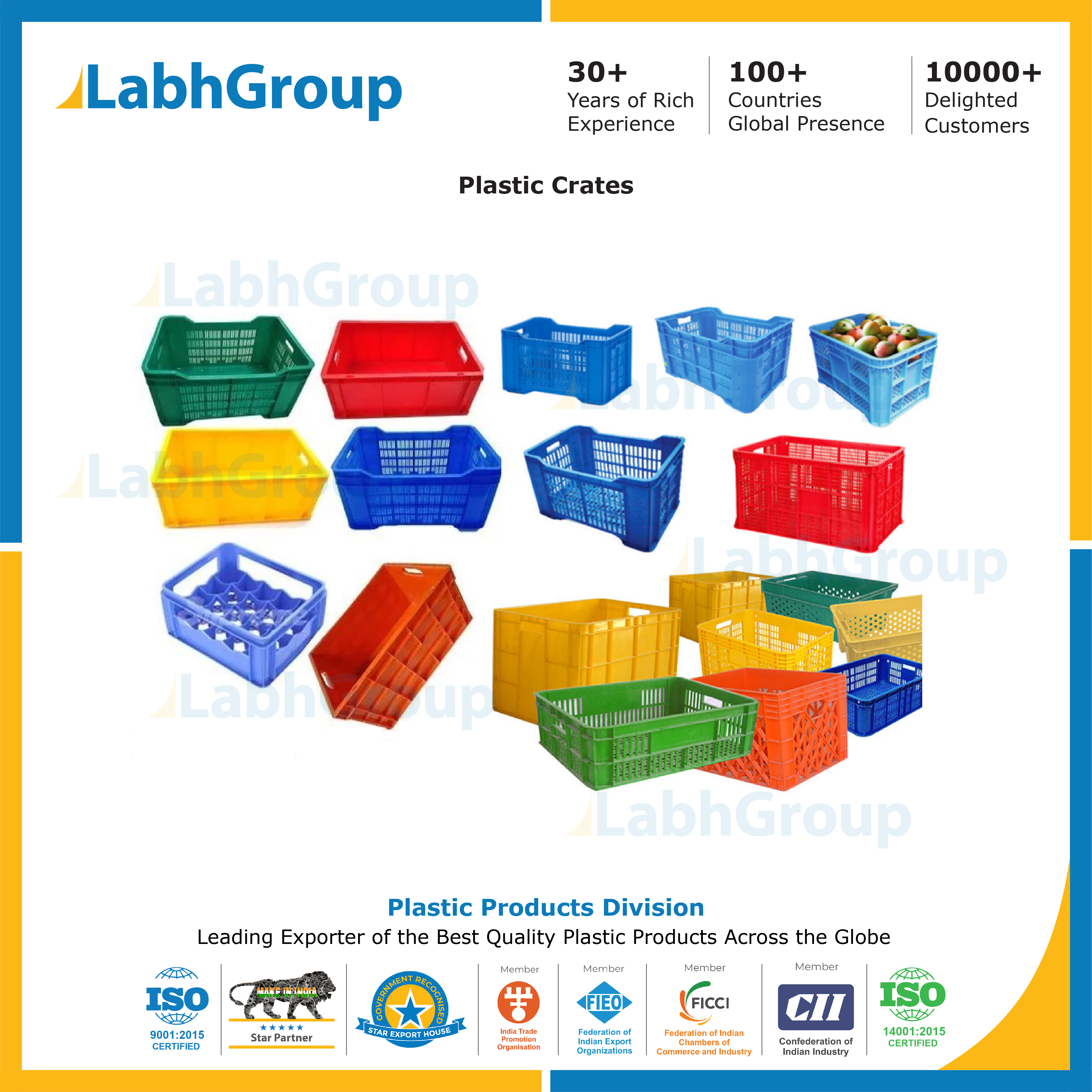 Plastic Crates & Storage Bins - Color: Blue / Red / Yellow