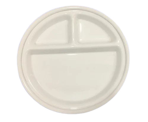 White Acrylic Compartment Plate