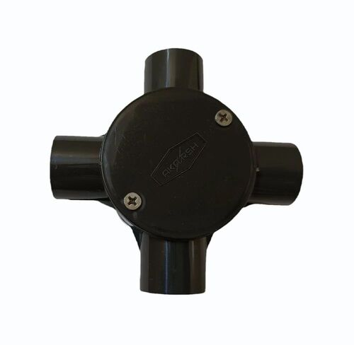 25mm Black 4 Way Pvc Surface Junction Box