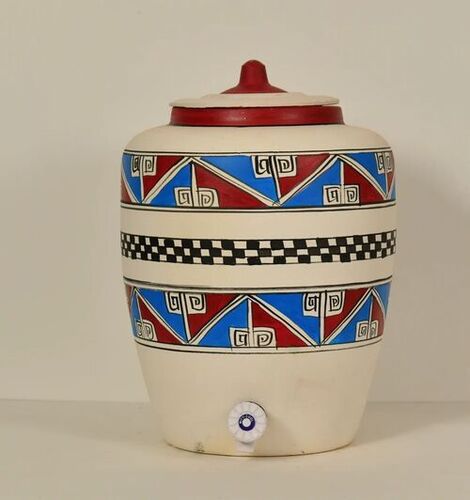 Clay Water Pot 13 Ltr Triple Border