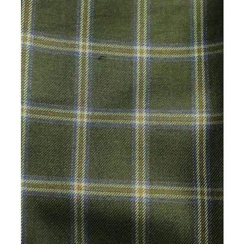 Green Check Tweed Suiting Fabrics