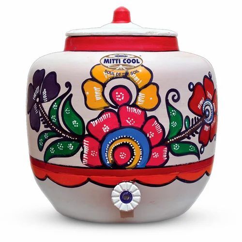 Painted Clay Water Pot