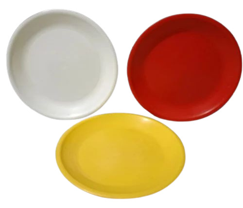 Round Multicolor Plastic Dinner Plate