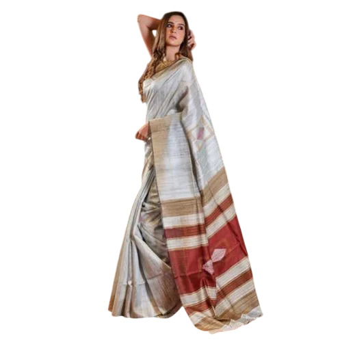 Weaving Design Unstitched Dupion Silk Saree