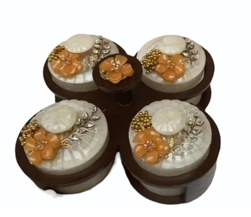 Decorative Resin Dry Fruit Serving Set Wooden Laser