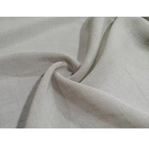 Gray Poly Linen Sheer Curtain Fabric