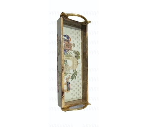 Rectangular Mango Wood Serving Tray With Handles 5x13