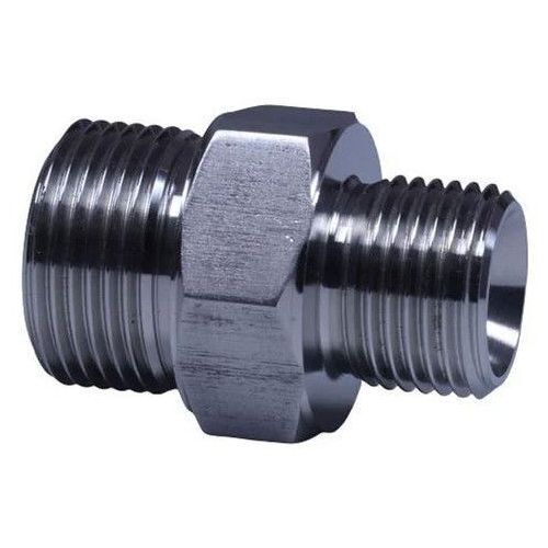 Silver Stainless Steel Hex Nipples